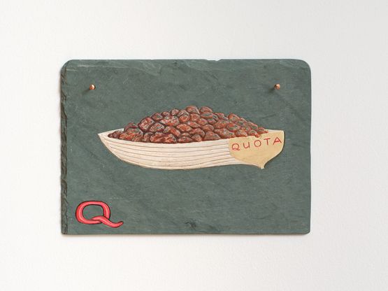 Q for Quota by Denis OConnor contemporary artwork Sculpture