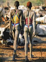 Dinka Men in Beaded Corsets South Sudan by Carol Beckwith  Angela Fisher contemporary artwork print