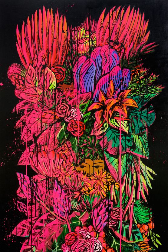 Like A Hill So It Becomes Shady by Eko Nugroho contemporary artwork Painting
