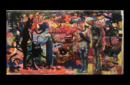 Blue Lingga Island by Entang Wiharso contemporary artwork Painting