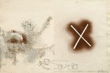 X retallada II by Antoni Tapies contemporary artwork drawing painting photography print works on paper