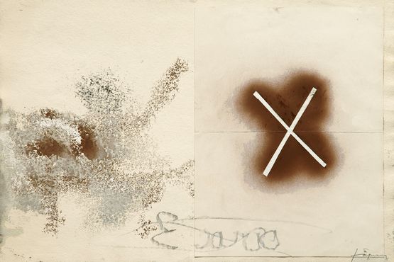 X retallada II by Antoni Tapies contemporary artwork Painting