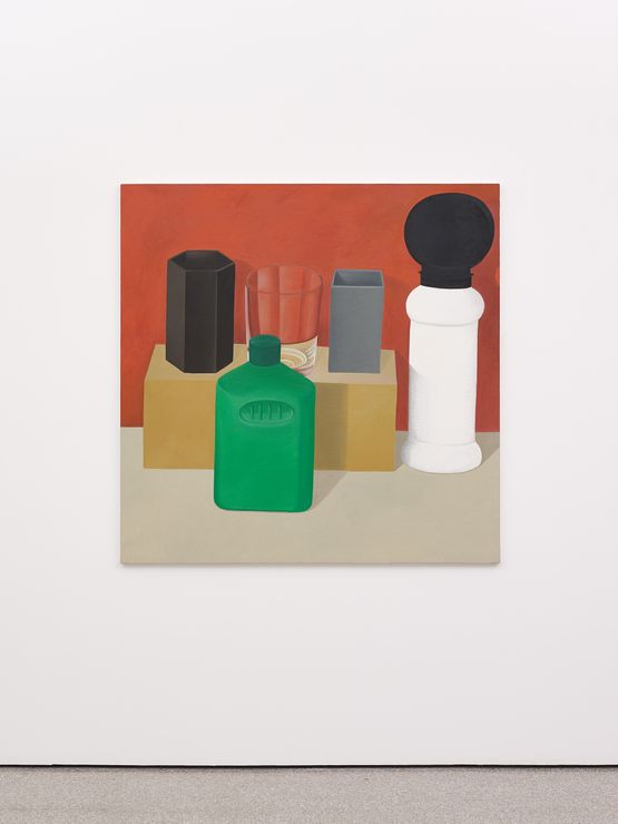 Fondo rosso plastica verde by Nathalie Du Pasquier contemporary artwork Painting