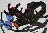 Blooded flowerscape by Pakkiyarajah Pushpakanthan contemporary artwork works on paper
