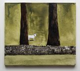White Dog Cornwall Park Auckland by Noel Mckenna contemporary artwork painting