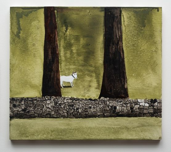 White Dog Cornwall Park Auckland by Noel Mckenna contemporary artwork Painting