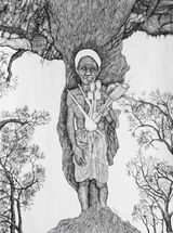 Go Back to Roots 38 by Joydeb Roaja contemporary artwork drawing painting works on paper