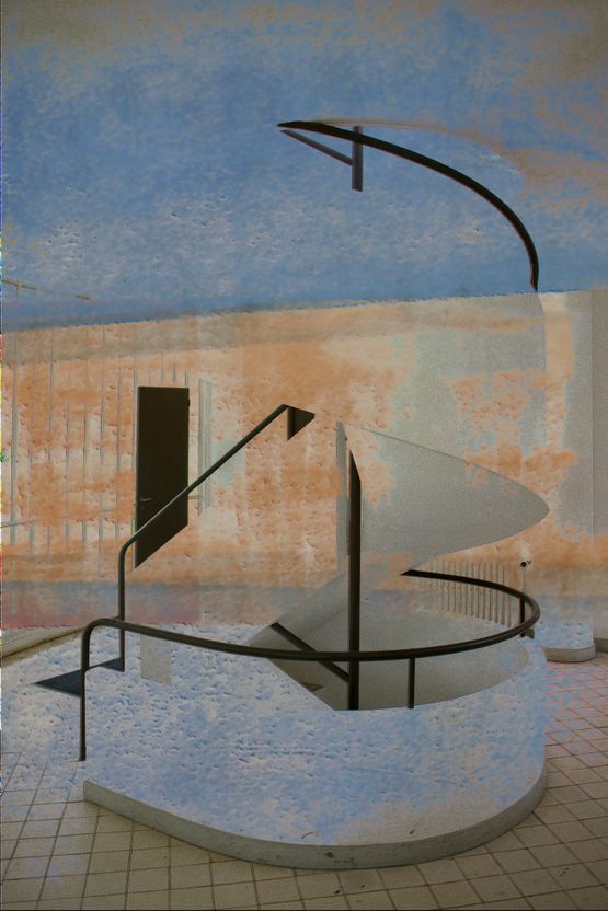 Staircase Villa Savoye by James Welling Le Corbusier contemporary artwork Painting