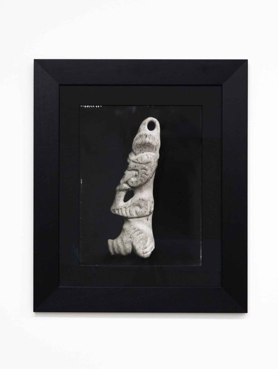 Tiki in Profile in Human Bone provenance unknown Okains Bay Maori and colonial Museum by Fiona Pardington contemporary artwork Photography