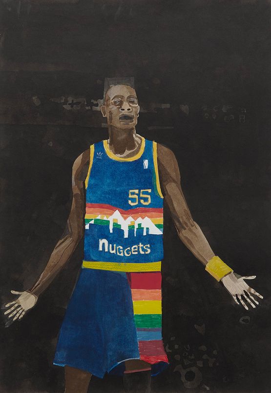 D. Mutombo by Jonas Wood contemporary artwork Works on Paper