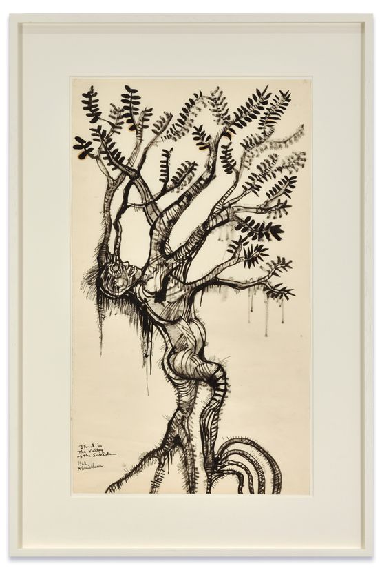 Blind in the Valley of Suicides by Robert Smithson contemporary artwork Drawing