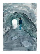 Boy in Tunnel by Matthew Krishanu contemporary artwork painting works on paper
