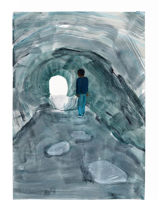 Boy in Tunnel by Matthew Krishanu contemporary artwork Painting