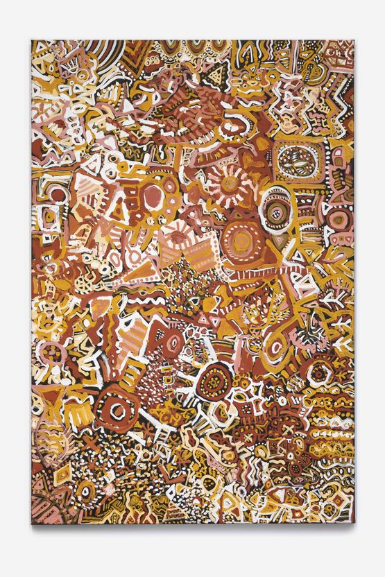 Bush Holiday Dreaming by Leon Russell Black contemporary artwork Painting