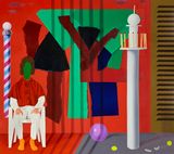 The Lighthouse by Jannis Varelas contemporary artwork drawing painting works on paper
