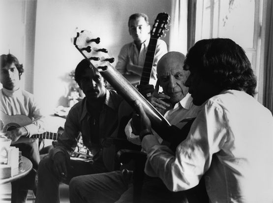 Manitas de Plata joue pour Picasso Notre-Dame de Vie Mougins ete 1968 by Lucien Clergue contemporary artwork Photography