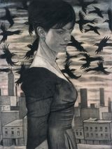 Dancing With No Shoes by Jenny Scobel contemporary artwork painting drawing mixed media