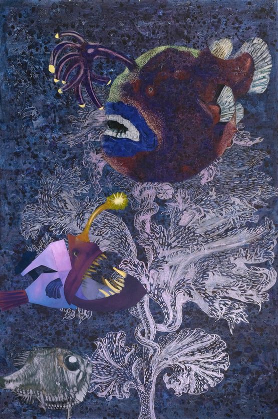 Wanderers of the Abyssal DarknessThe Propitious Anglerfish L1805 by Yang Mao-Lin contemporary artwork Painting