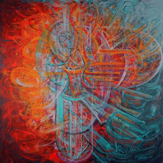 Guardian by Stephen Pusey contemporary artwork Painting