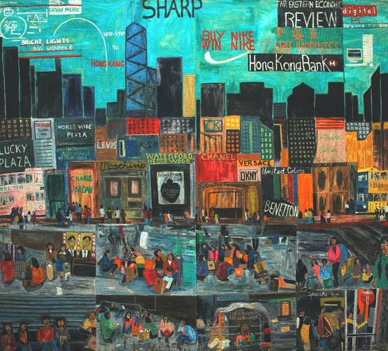 Filipinas in Hong Kong by Pacita Abad contemporary artwork Painting