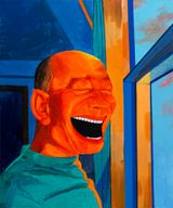 By the Window by Yue Minjun contemporary artwork painting