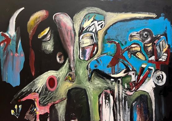 Songbirds by Abdallah Kassem contemporary artwork Painting