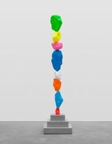 red blue orange white blue pink yellow green mountain by Ugo Rondinone contemporary artwork sculpture