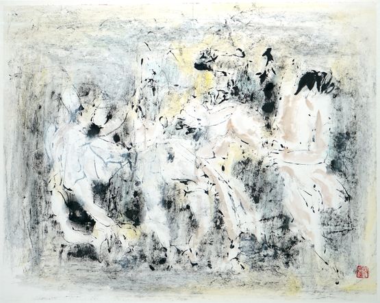 Dance series - Dancing Gracefully by Chua Ek Kay contemporary artwork Mixed Media