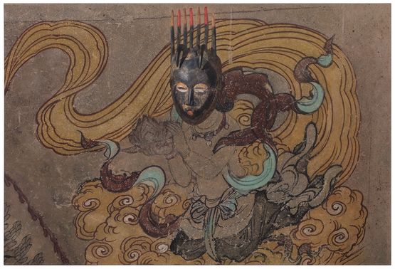 Evolution  South Wall of Mogao Cave No. 003 Ivory Coast Mask by Xu Zhen contemporary artwork Painting