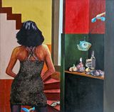 In a place of silence by Cinthia Sifa Mulanga contemporary artwork painting
