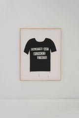 T-shirt portrait Collecting art reduces stress by Luis Vidal contemporary artwork painting