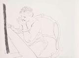 Celia Adjusting Her Eyelash G.837 by David Hockney contemporary artwork print