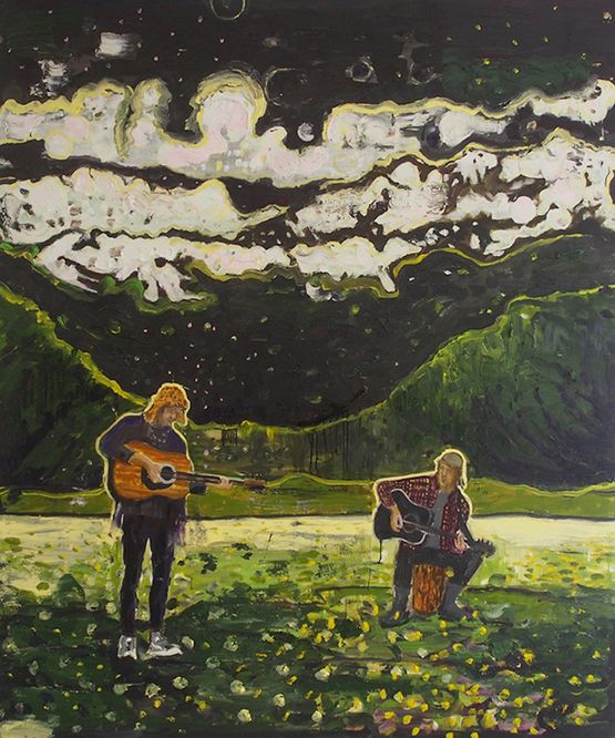 No music on a dead planet II by Stephen Pleban contemporary artwork Painting