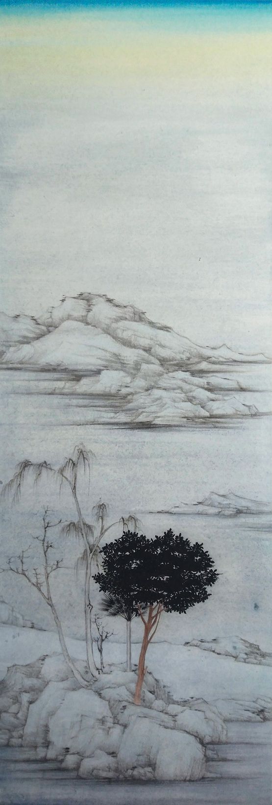 Ni Zan with Da Vinci by Xu Lei contemporary artwork Painting