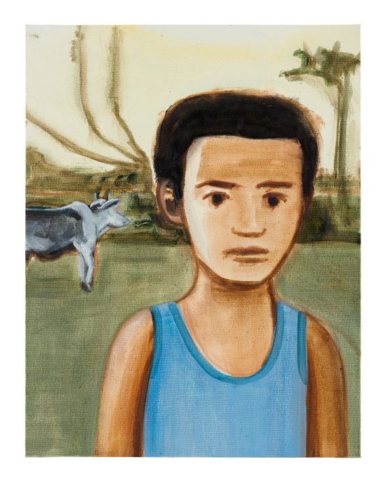Boy in Blue Vest by Matthew Krishanu contemporary artwork Painting