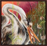 Swimming towards the shadow by Angela Ferrari contemporary artwork painting