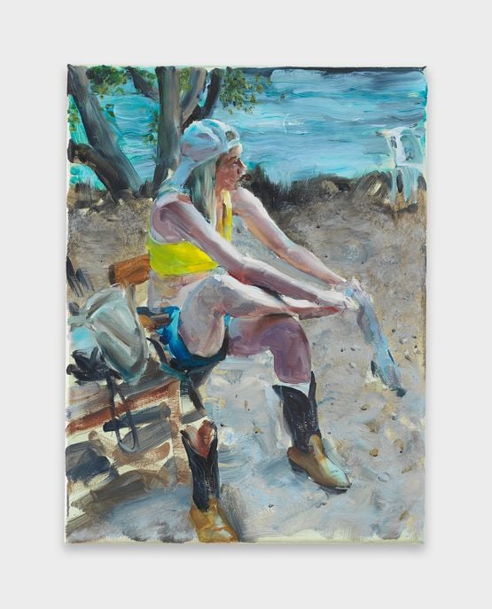Socks on the beach by Jenna Gribbon contemporary artwork Painting