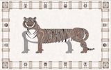 Tiger and Frieze Beasts by Jean-Marie Fiori contemporary artwork sculpture textile