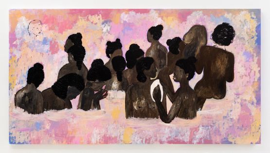 At the breast at the motherhood the place where your mother originates by Cassi Namoda contemporary artwork Painting