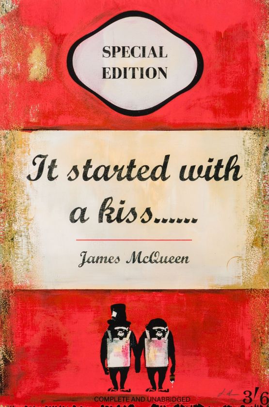 It Started With A Kiss by James Mcqueen contemporary artwork Print