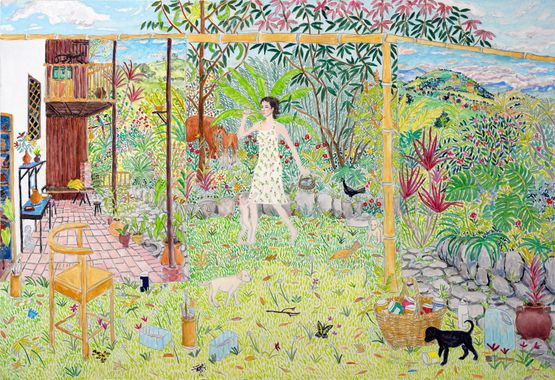 Outdoor Studio in Colombia by Damian Elwes contemporary artwork Painting