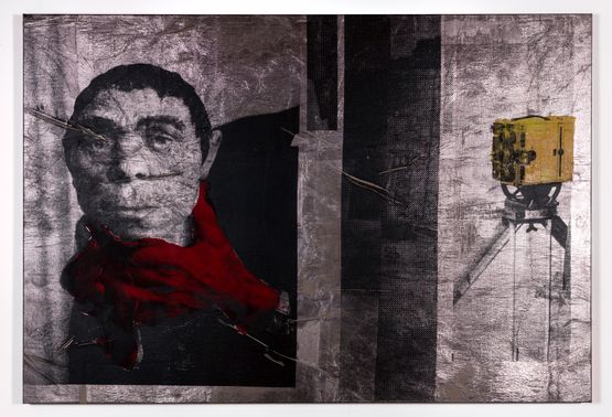 Head silver by Brook Andrew contemporary artwork Mixed Media