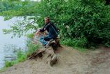 Boy on Stump by Stephen Waddell contemporary artwork print
