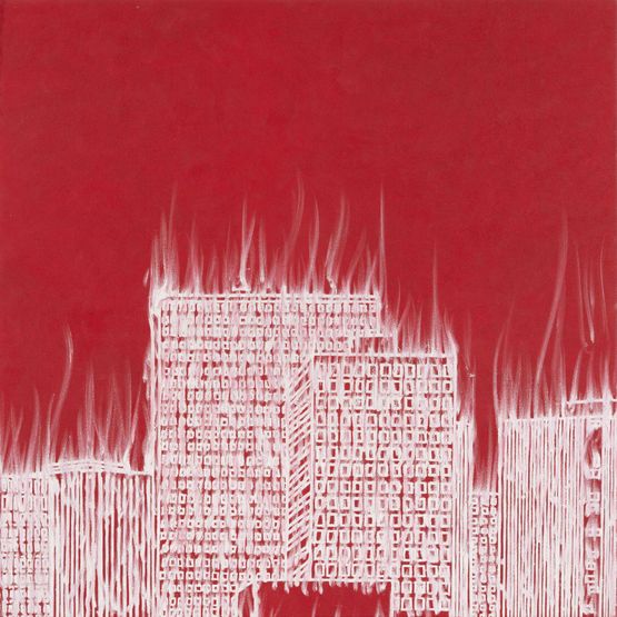 Century City Burn 2 by Gary Simmons contemporary artwork Painting