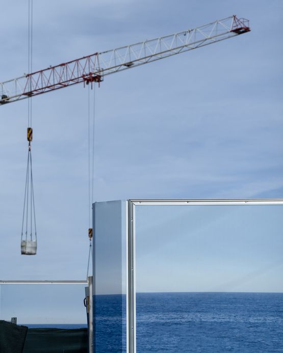 Construction Fence with Sea Image Monaco by Anastasia Samoylova contemporary artwork Print