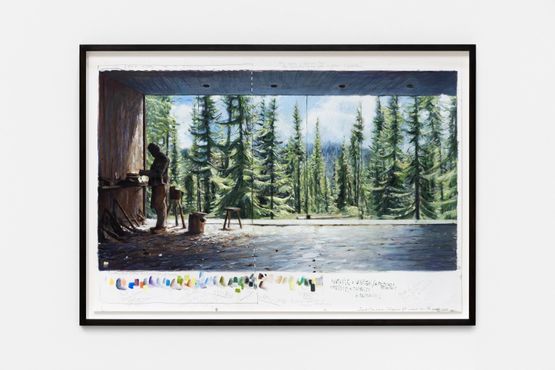 Woodcarver A postcard from the past by David Claerbout contemporary artwork Works on Paper