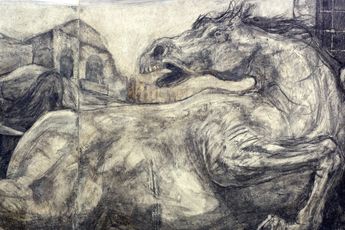 Contemporary art exhibition Ahmad Kasha Offerings The War Series at Ayyam Gallery Dubai United Arab Emirates