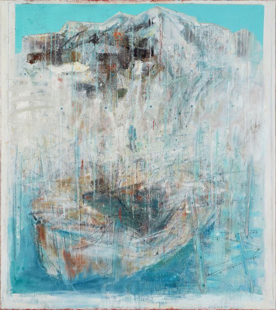 La barca e vuota by Cesare Lucchini contemporary artwork Painting
