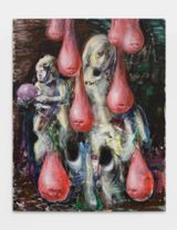 Classical Statue With Red Water Drops by Zhou Yilun contemporary artwork painting