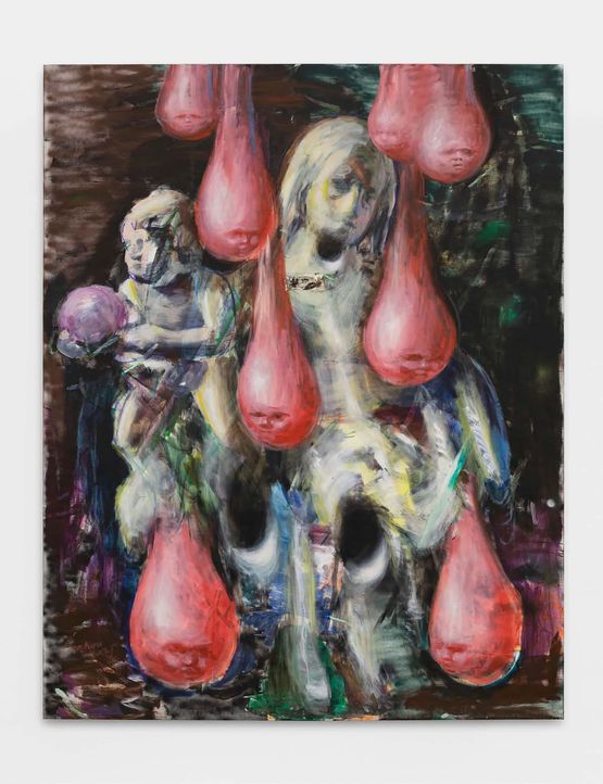 Classical Statue With Red Water Drops by Zhou Yilun contemporary artwork Painting